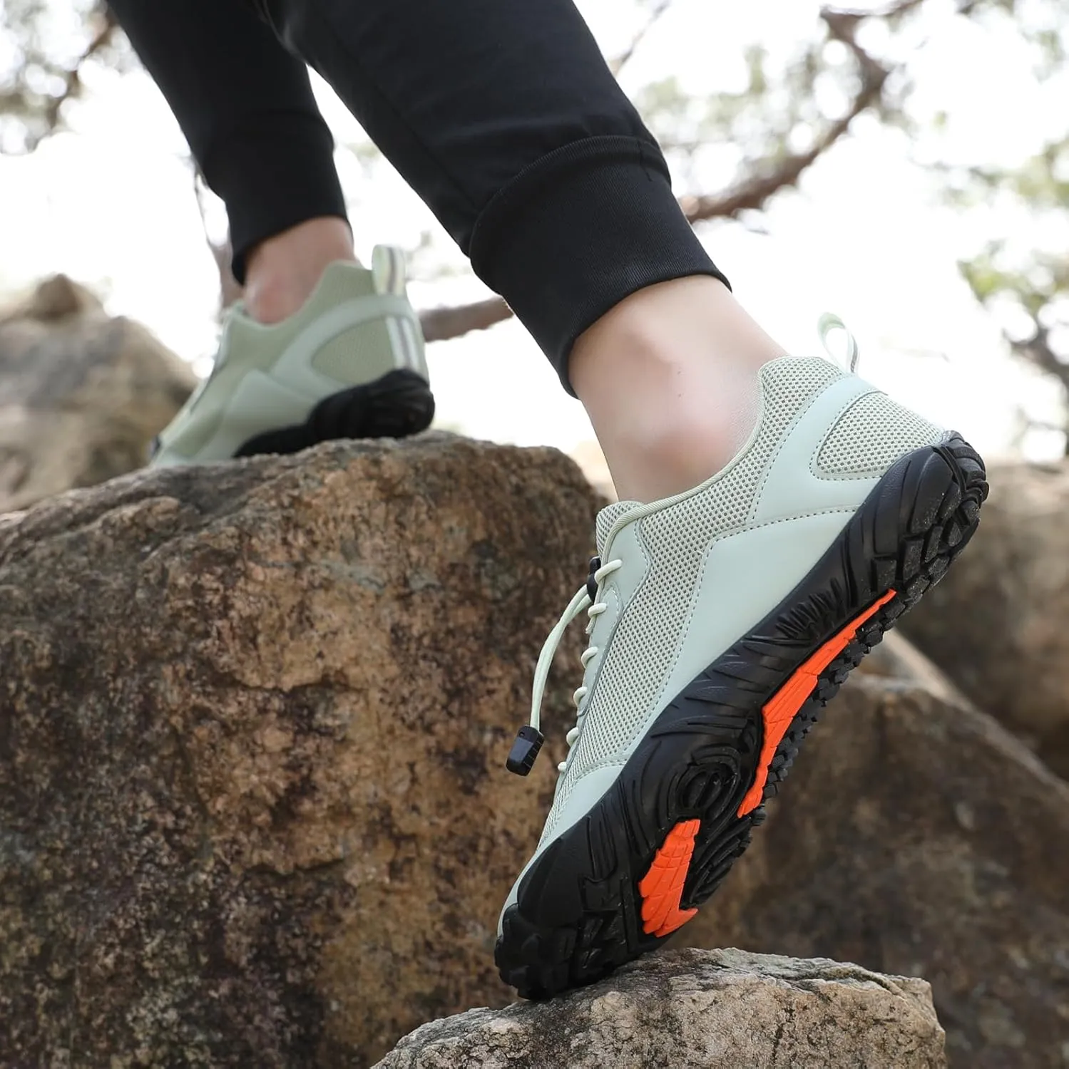 Barefoot Water Shoes Mens Trail Runner Wide Toe Box Hiking Shoes Minimalist Zero Drop Sole Quick Dry Water Sports Sneakers
