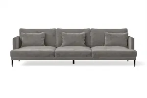 Bisceglie 4 Seater Sofa Grey Velvet