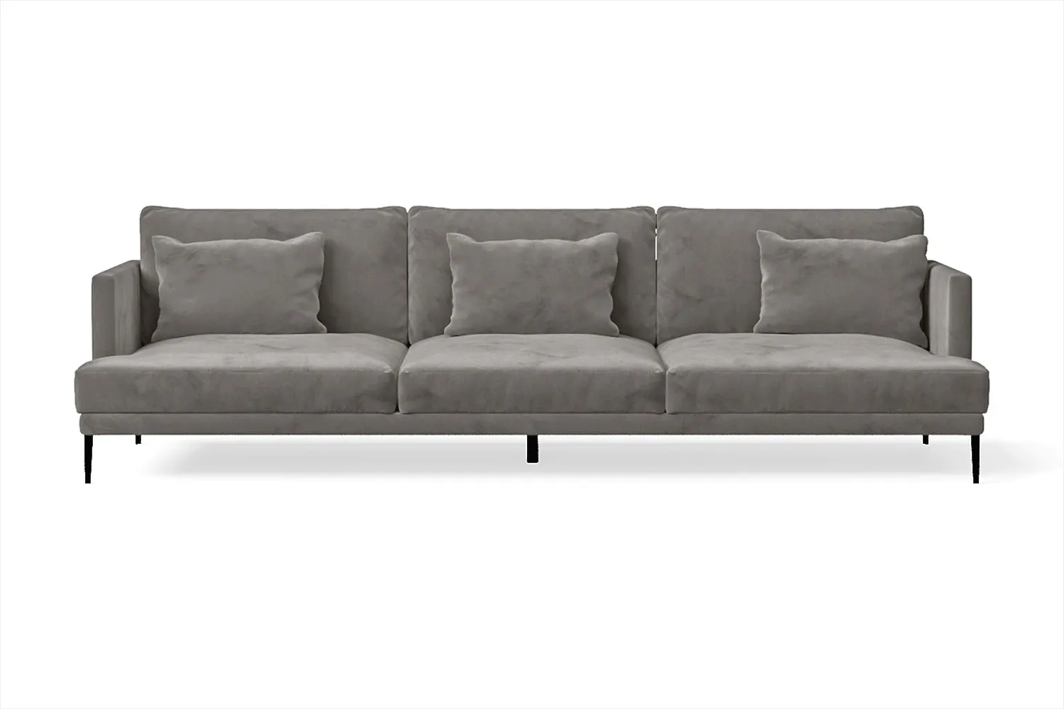 Bisceglie 4 Seater Sofa Grey Velvet