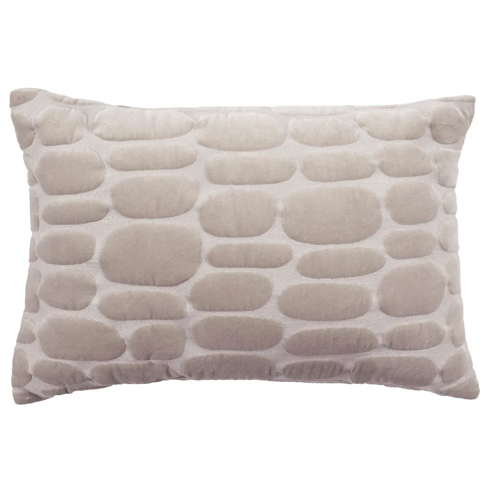 Boulder Embroidered Feather Cushion Quartz