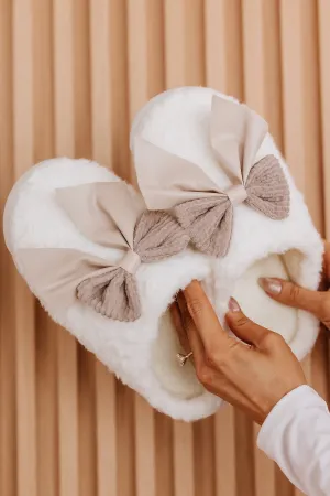 Bow Plush Winter Slippers