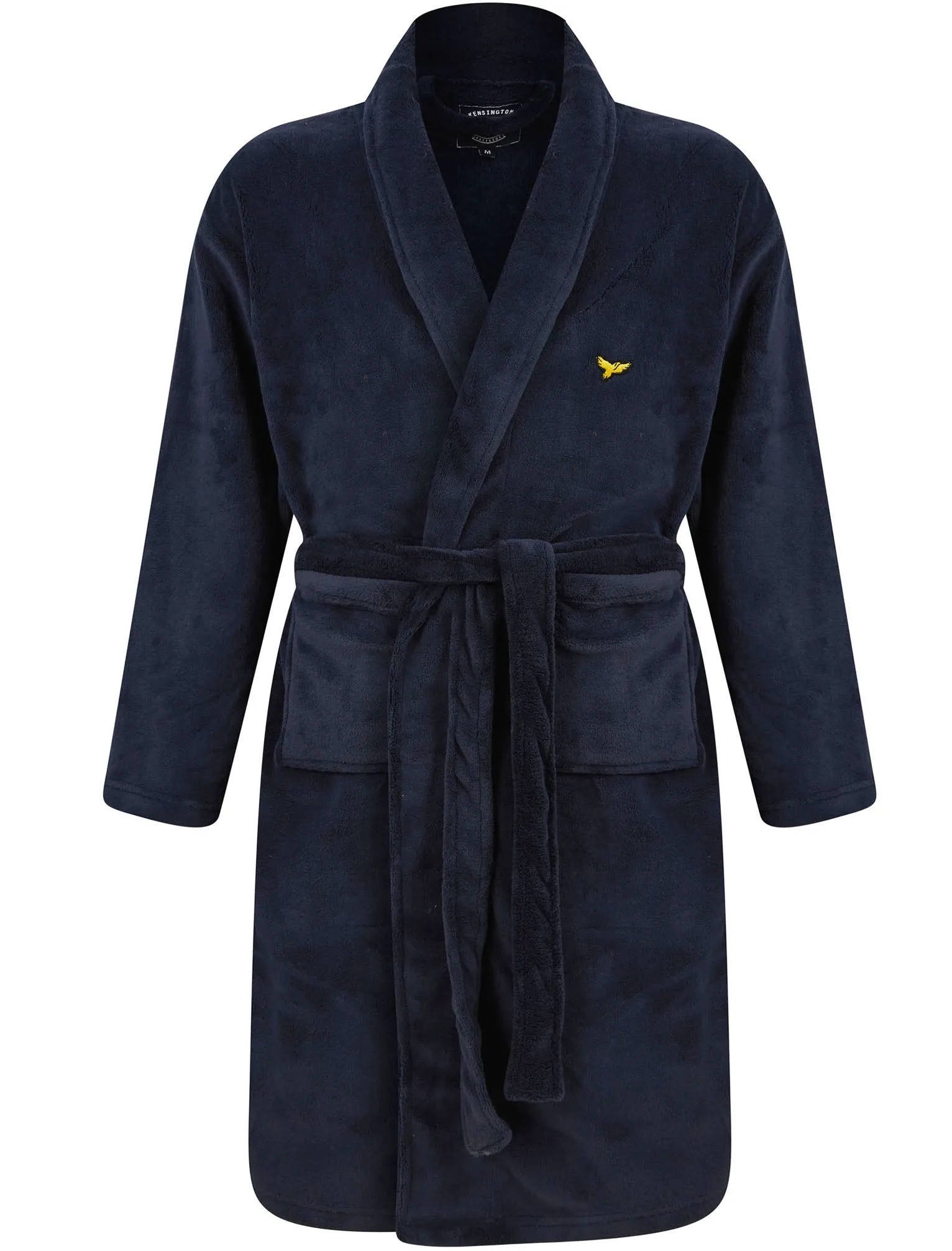 Bradley Soft Fleece Dressing Gown with Tie Belt in Sky Captain Navy - Kensington Eastside