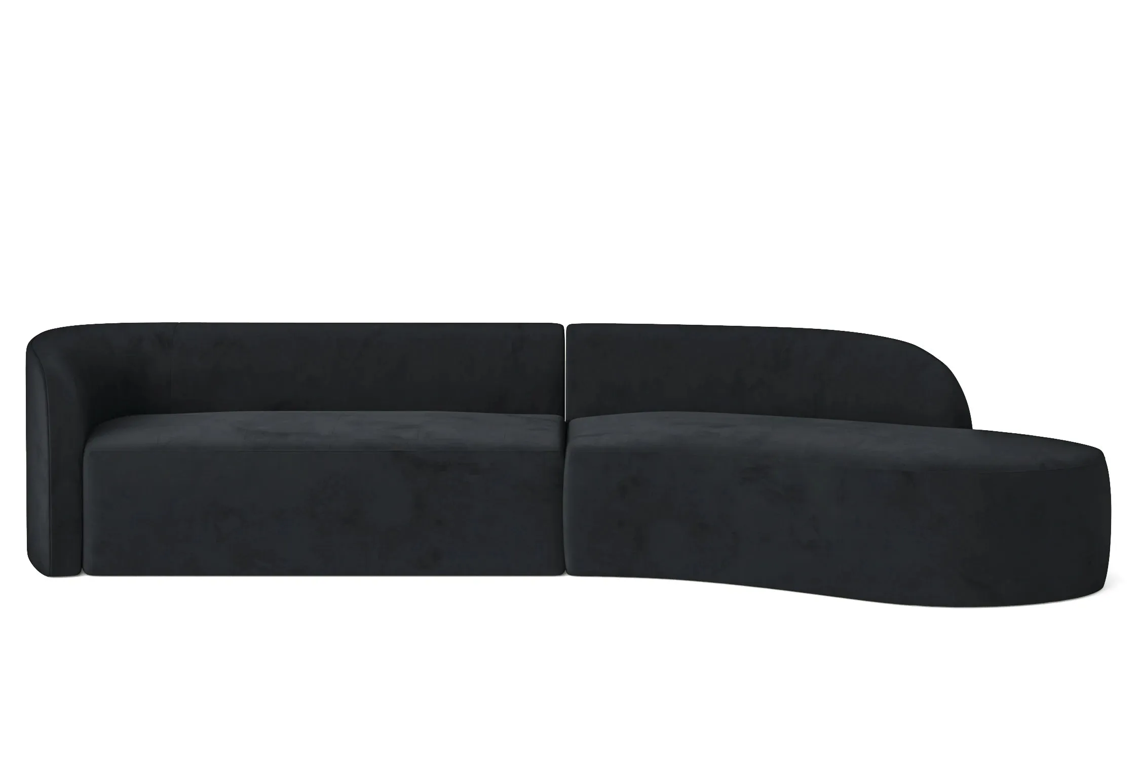 Caserta 4 Seater Right Hand Facing Chaise Lounge Corner Sofa Dark Grey Velvet