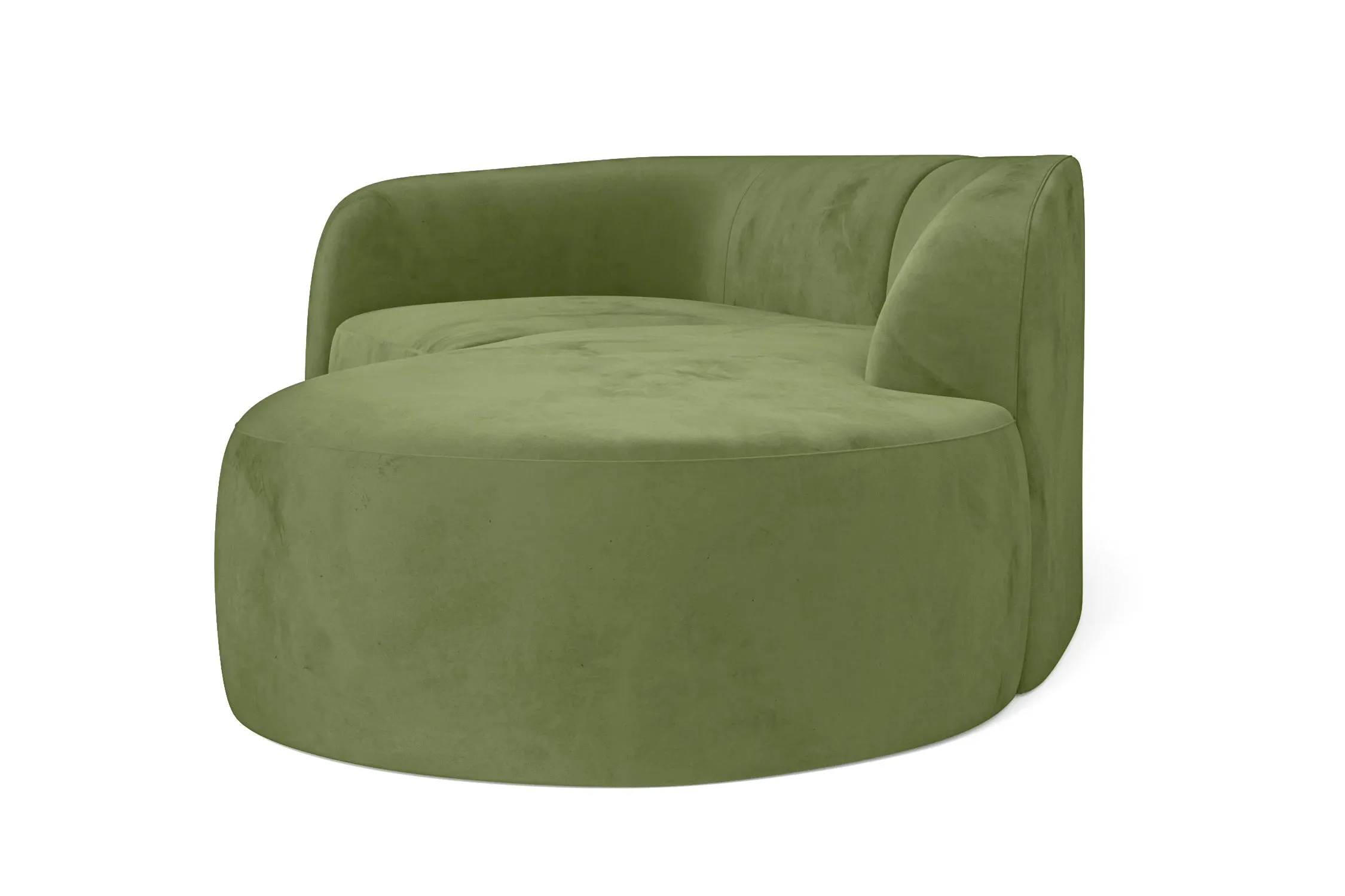 Caserta 4 Seater Right Hand Facing Chaise Lounge Corner Sofa Lime Velvet