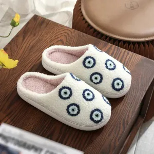 EVIL EYE PRINT SLIPPERS