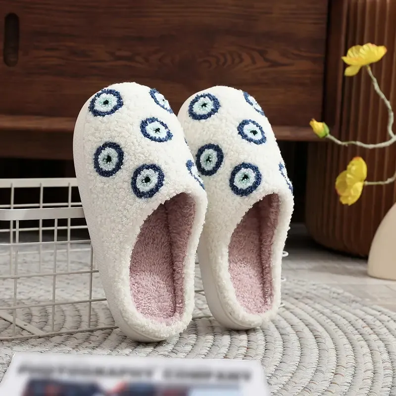 EVIL EYE PRINT SLIPPERS