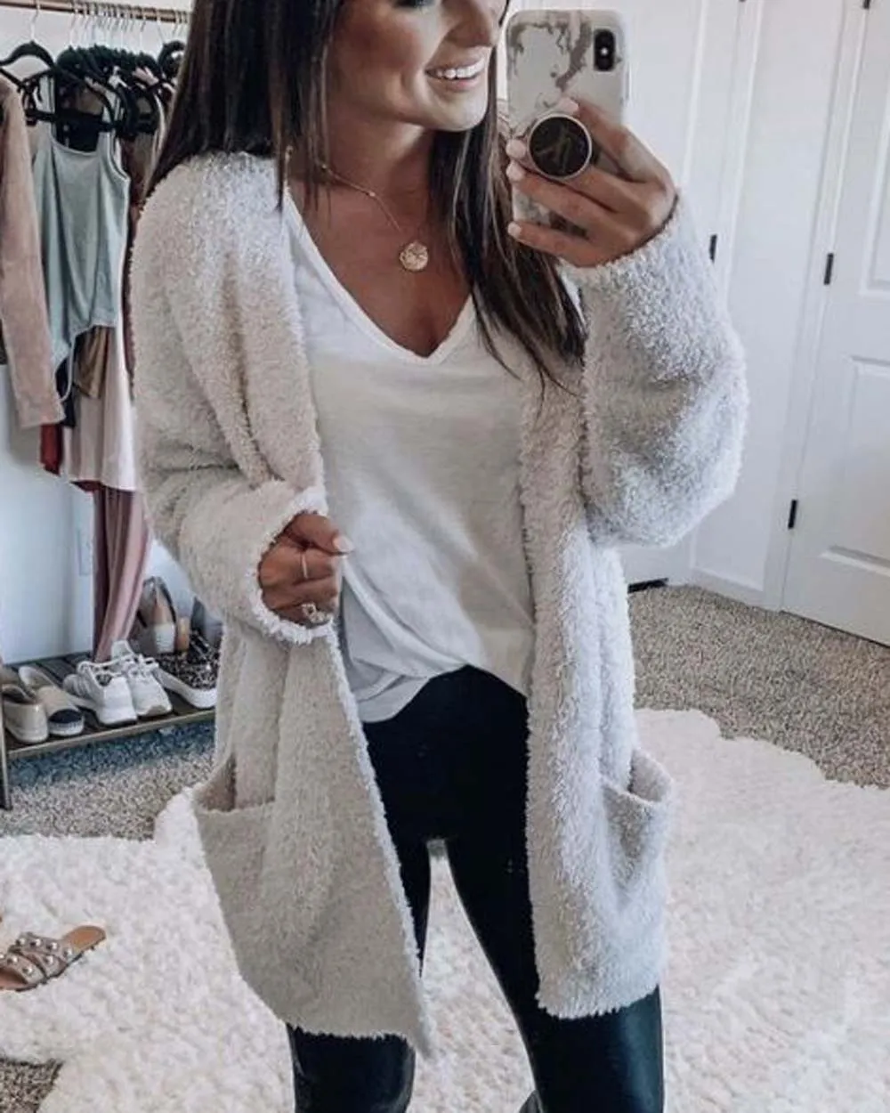 Fuzzy Wuzzy Cardigan in White