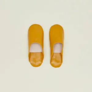 Handmade Leather Slippers - Yellow