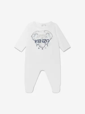 KENZO Baby Boys Organic Velvet Elephant Babygrow