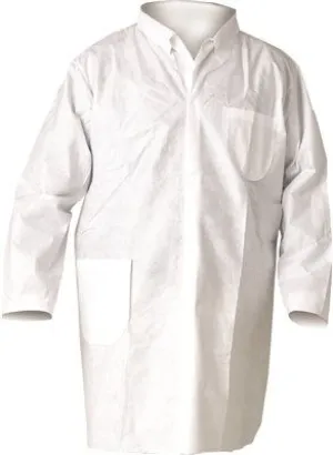 Kleenguard* A20 Breathable Particle Protection Lab Coat Snap Front White Extra Large 25 Per Case