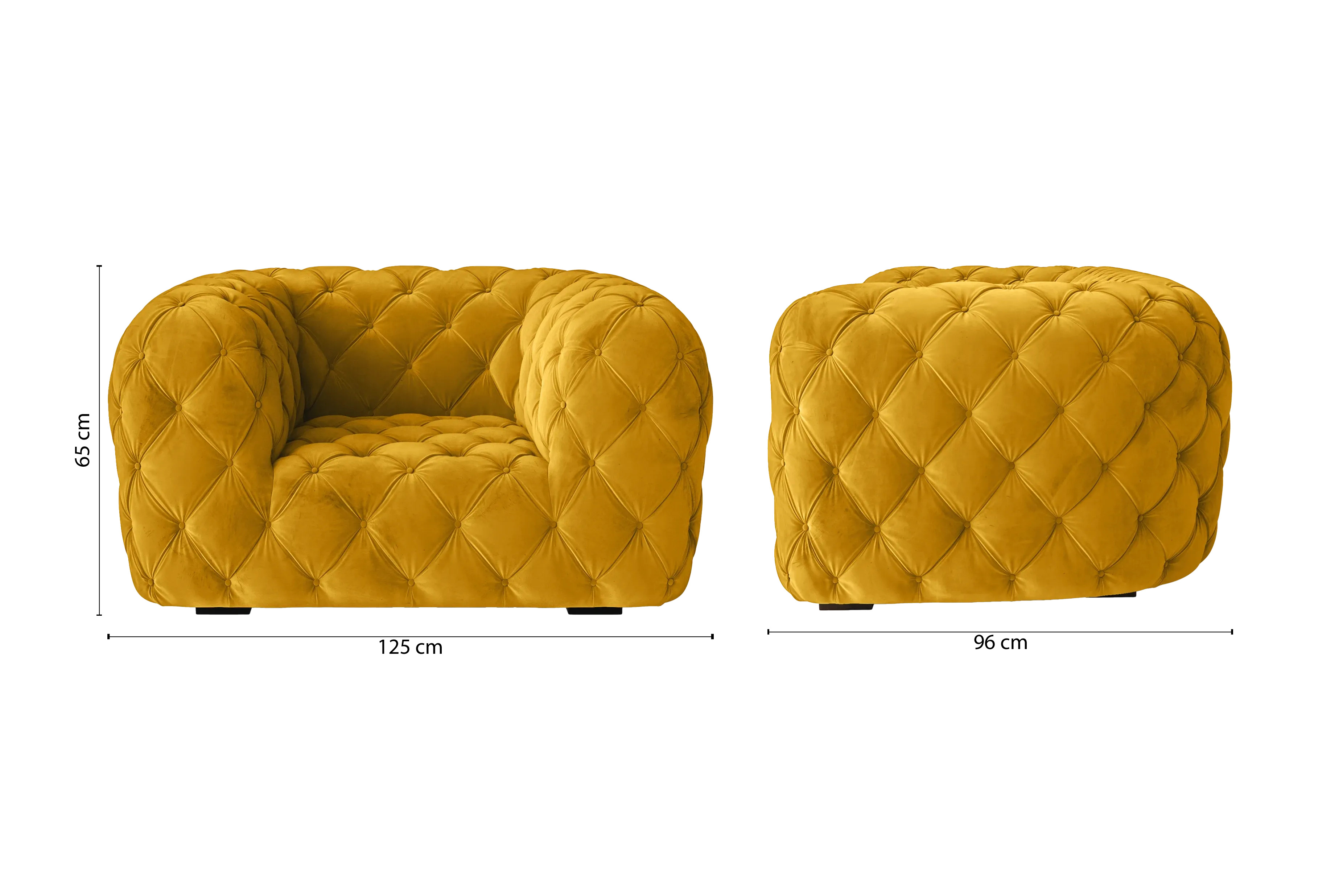 Lecce Armchair Yellow Velvet