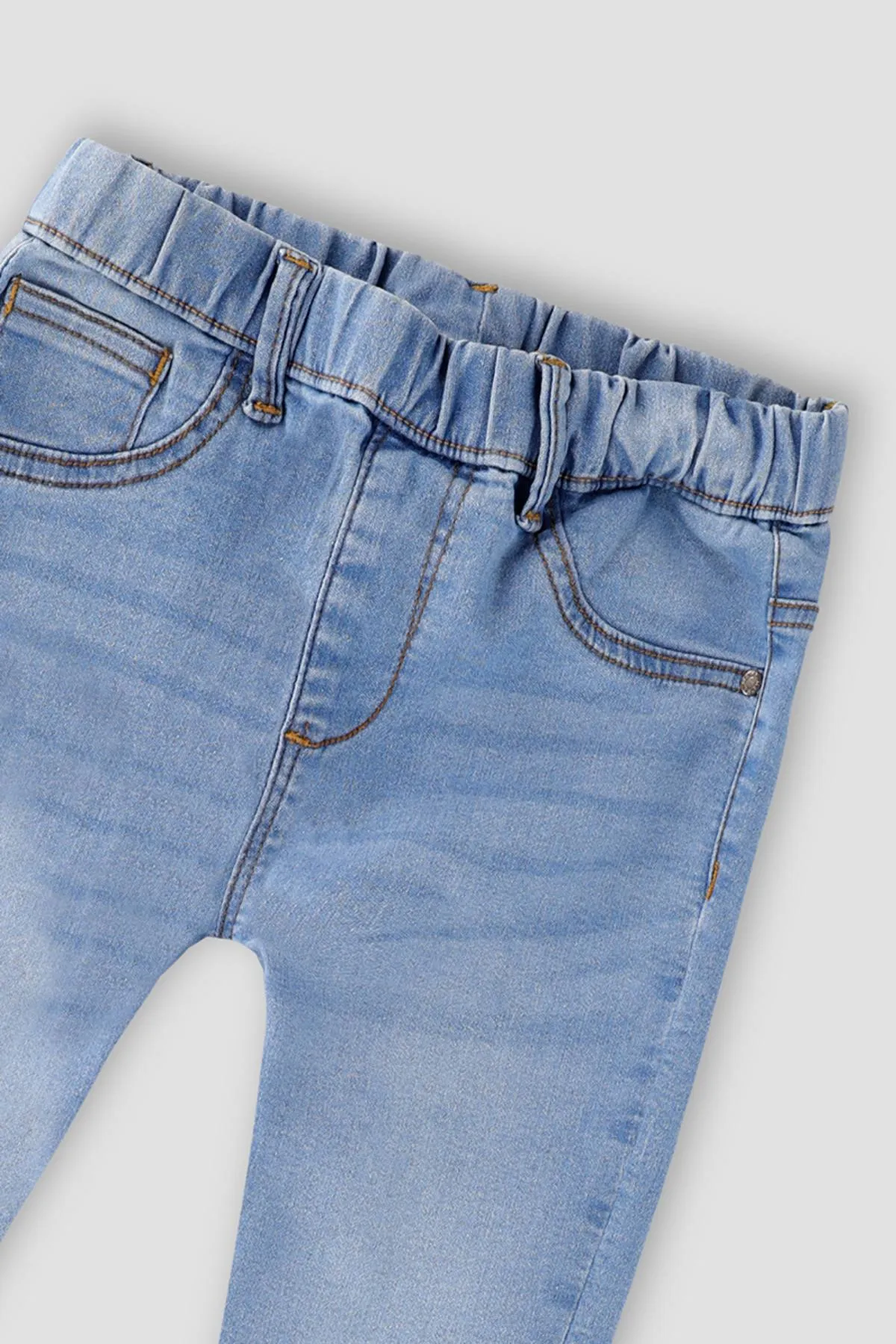 Light Wash Denim Jegging For Girl - Light Blue