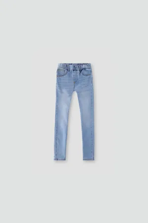 Light Wash Denim Jegging For Girl - Light Blue