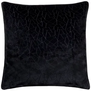 Malans Piped Velvet Cushion Black