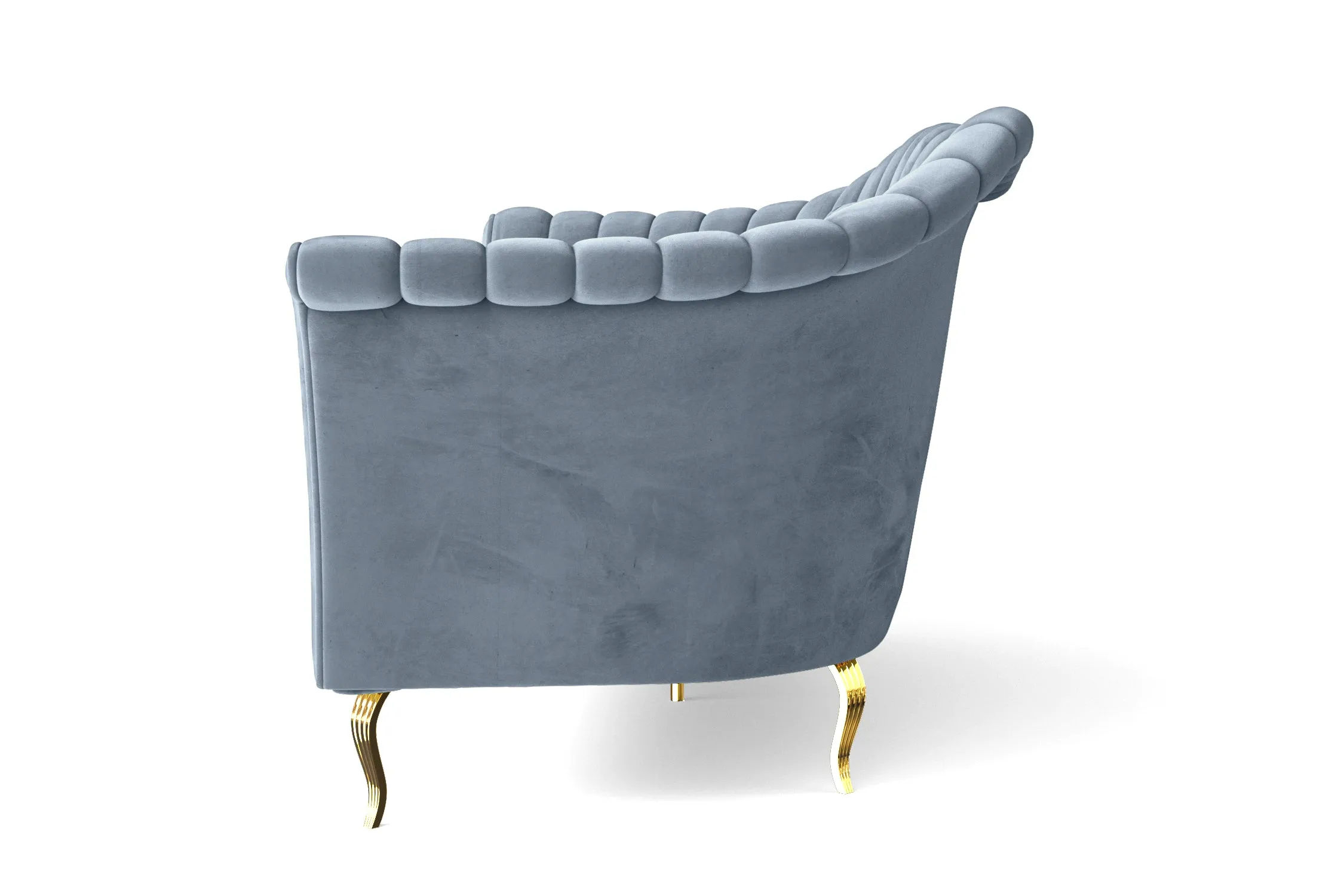 Milan 2 Seater Sofa Baby Blue Velvet
