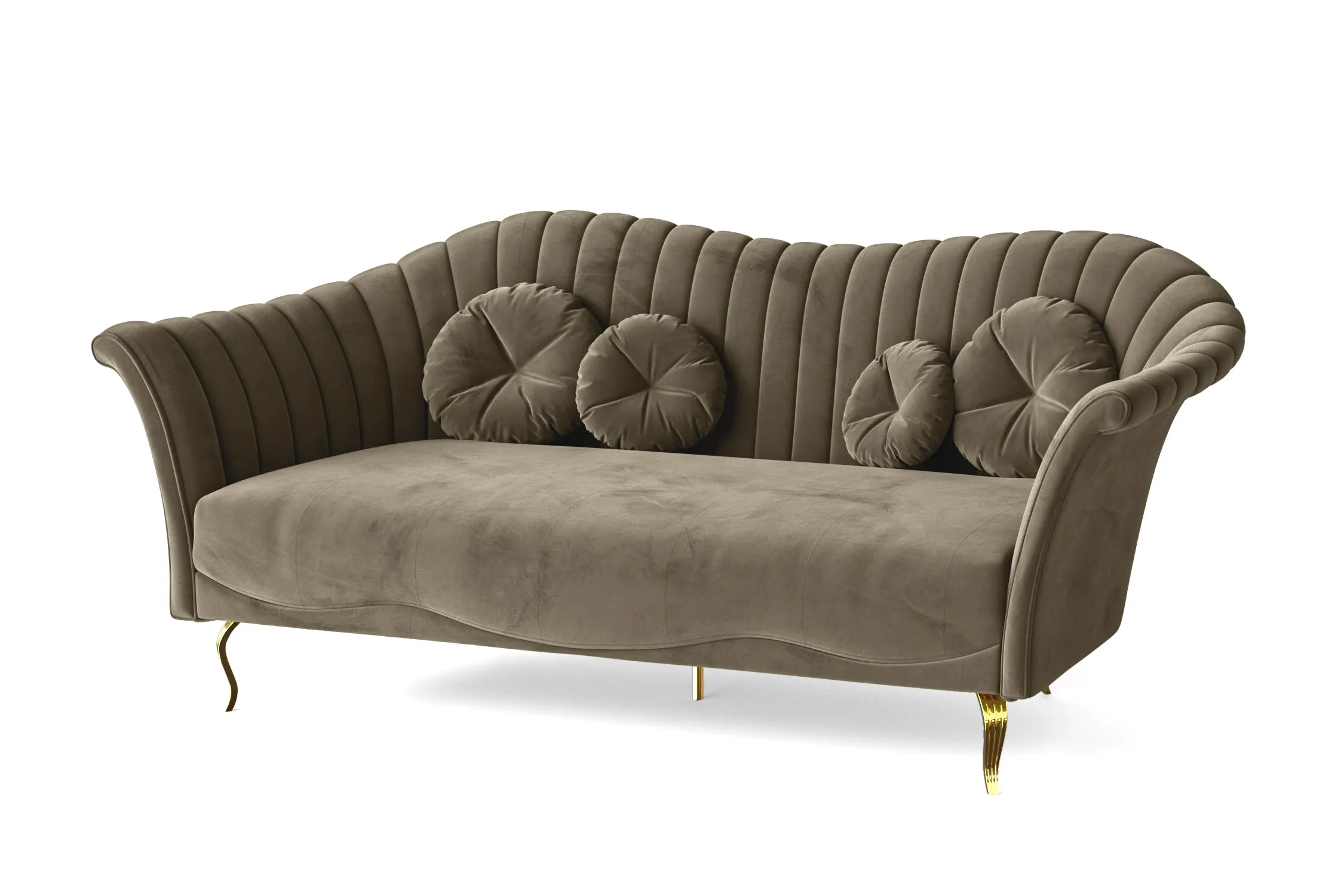 Milan 3 Seater Sofa Sand Velvet