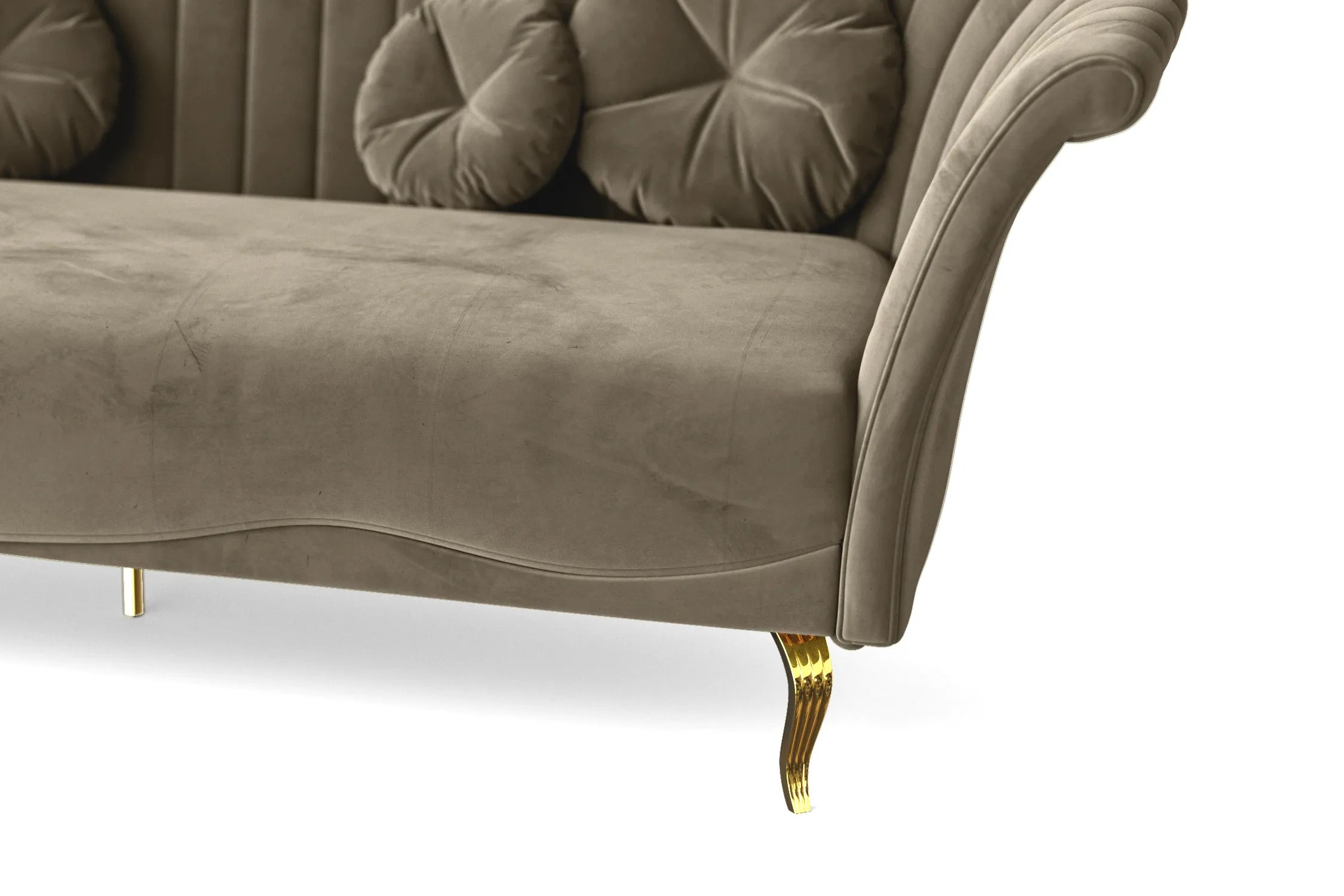 Milan 3 Seater Sofa Sand Velvet