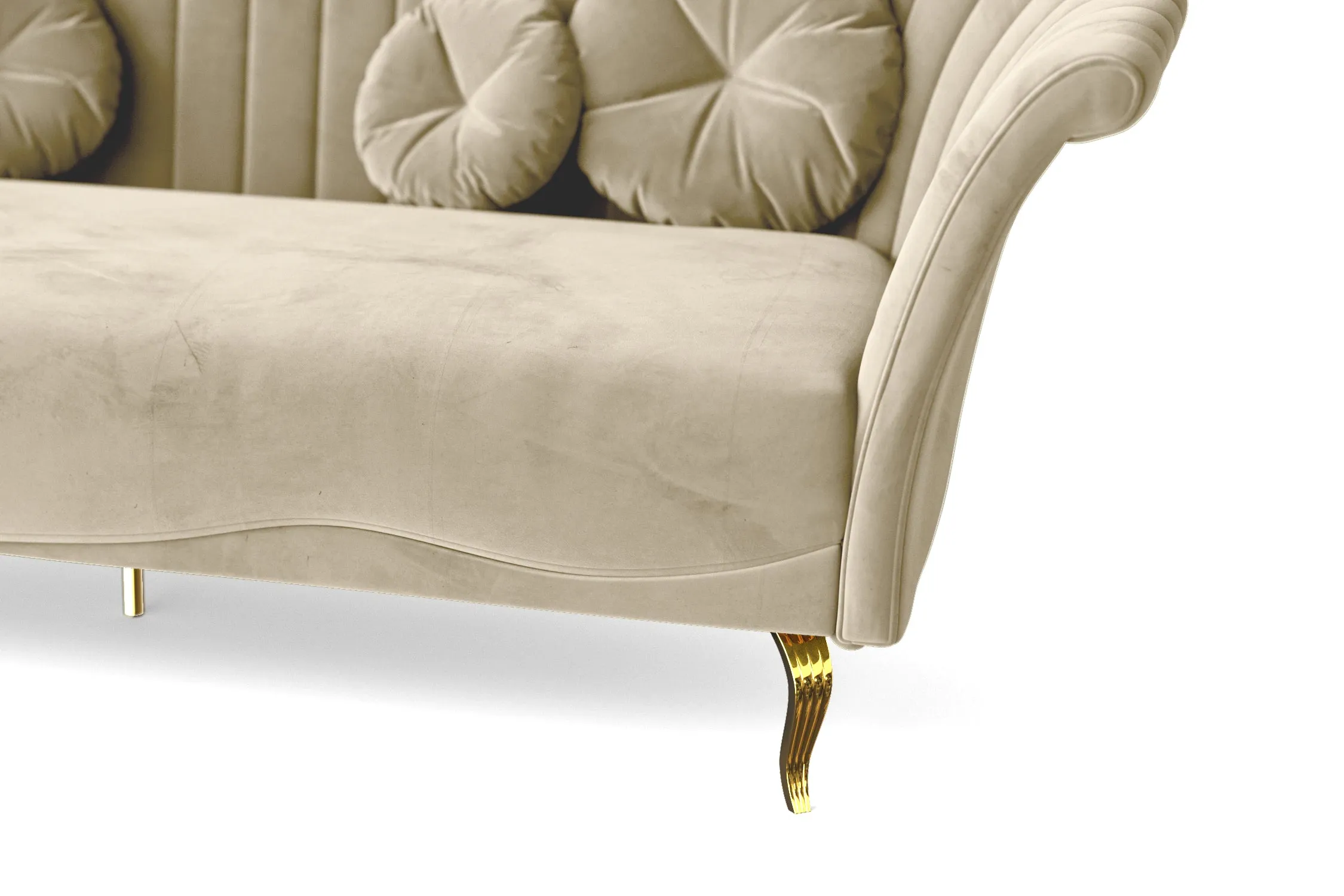 Milan 4 Seater Sofa Cream Velvet