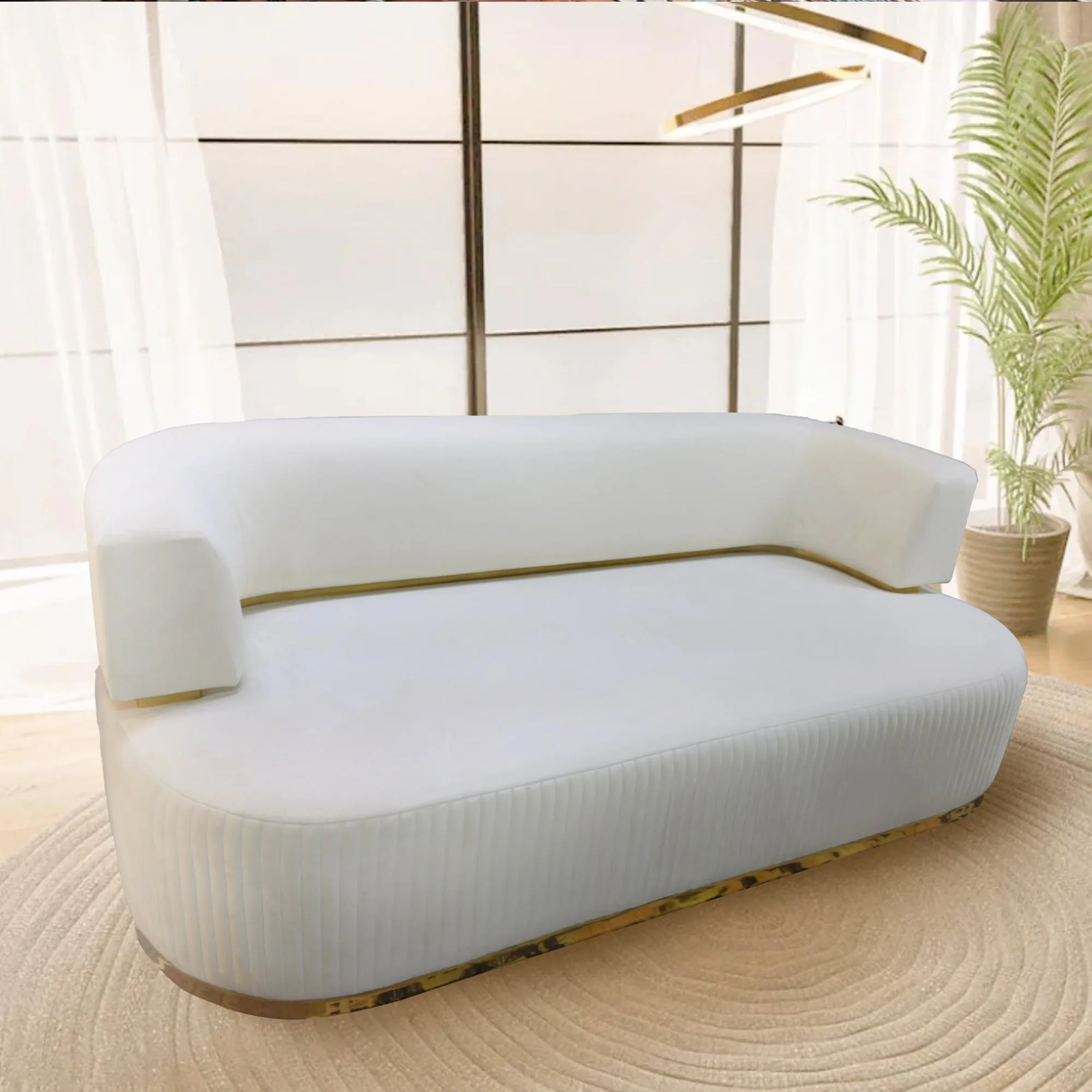 Nova 3-Seater Velvet Sofa in  – Luxurious Comfort, L230cm x W110cm x H86cm