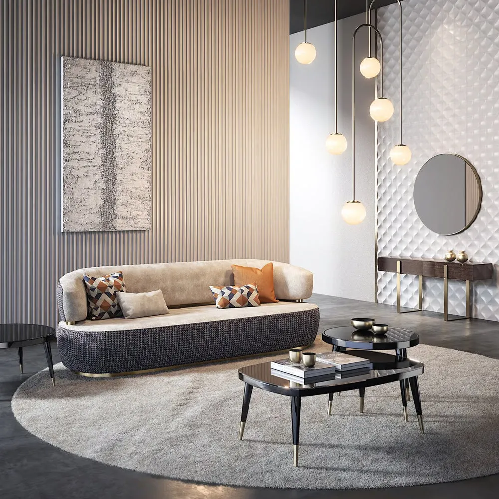 Nova 3-Seater Velvet Sofa in  – Luxurious Comfort, L230cm x W110cm x H86cm