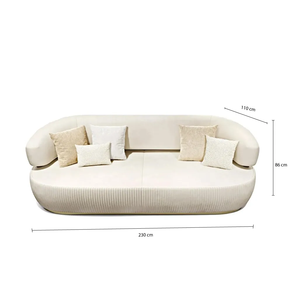 Nova 3-Seater Velvet Sofa in  – Luxurious Comfort, L230cm x W110cm x H86cm