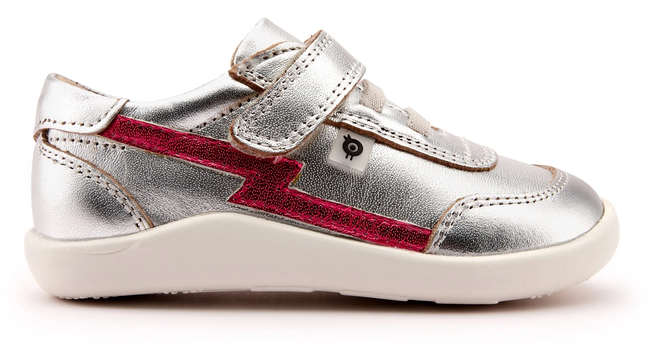 Old Soles Girl's 8023 Bolted Down Hightop Sneakers - Silver/Fuchsia Foil