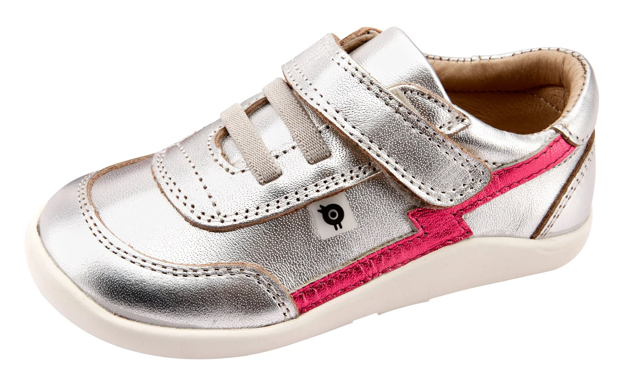 Old Soles Girl's 8023 Bolted Down Hightop Sneakers - Silver/Fuchsia Foil