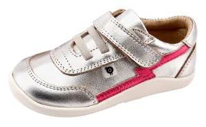 Old Soles Girl's 8023 Bolted Down Hightop Sneakers - Silver/Fuchsia Foil