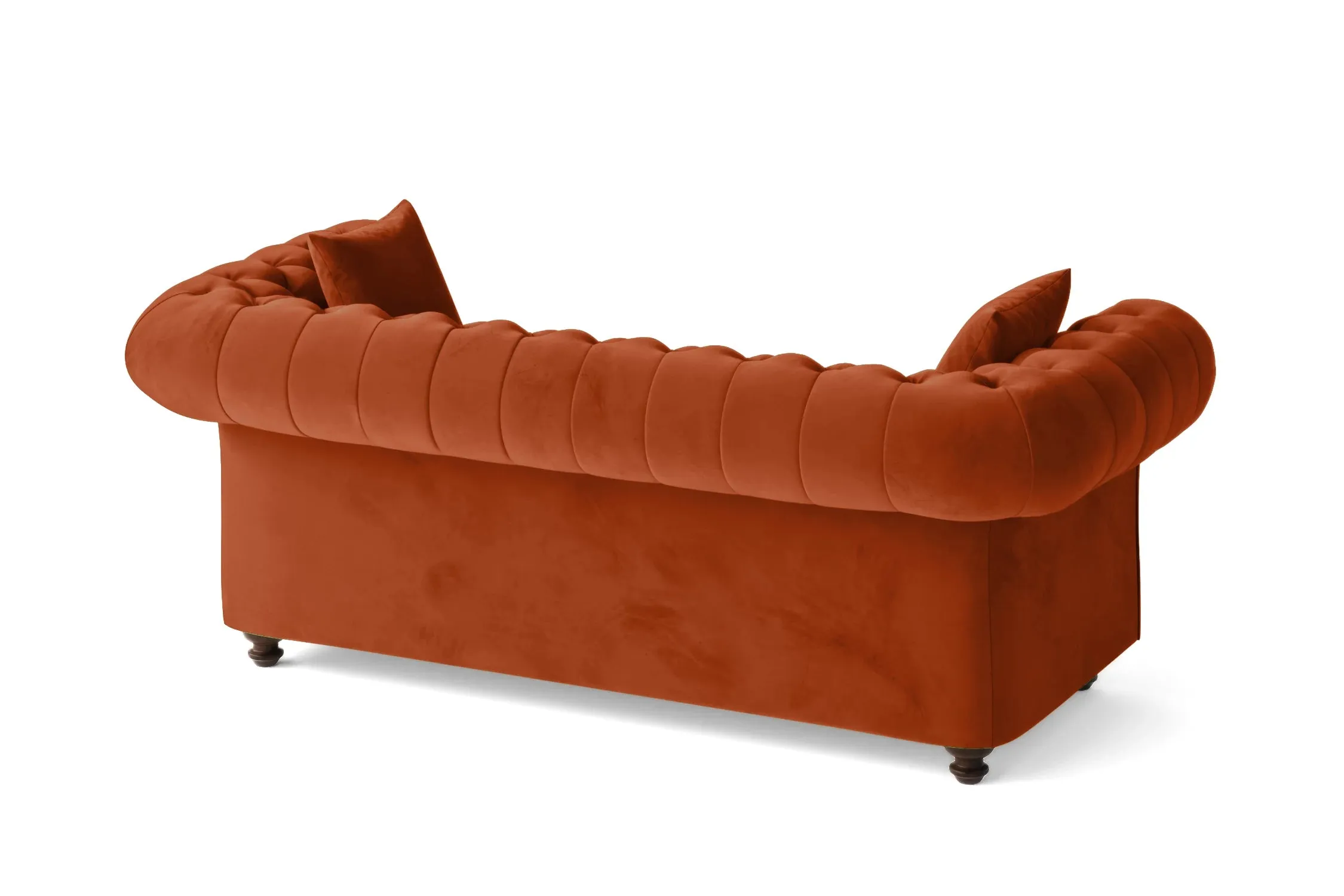 Pesaro 3 Seater Sofa Orange Velvet