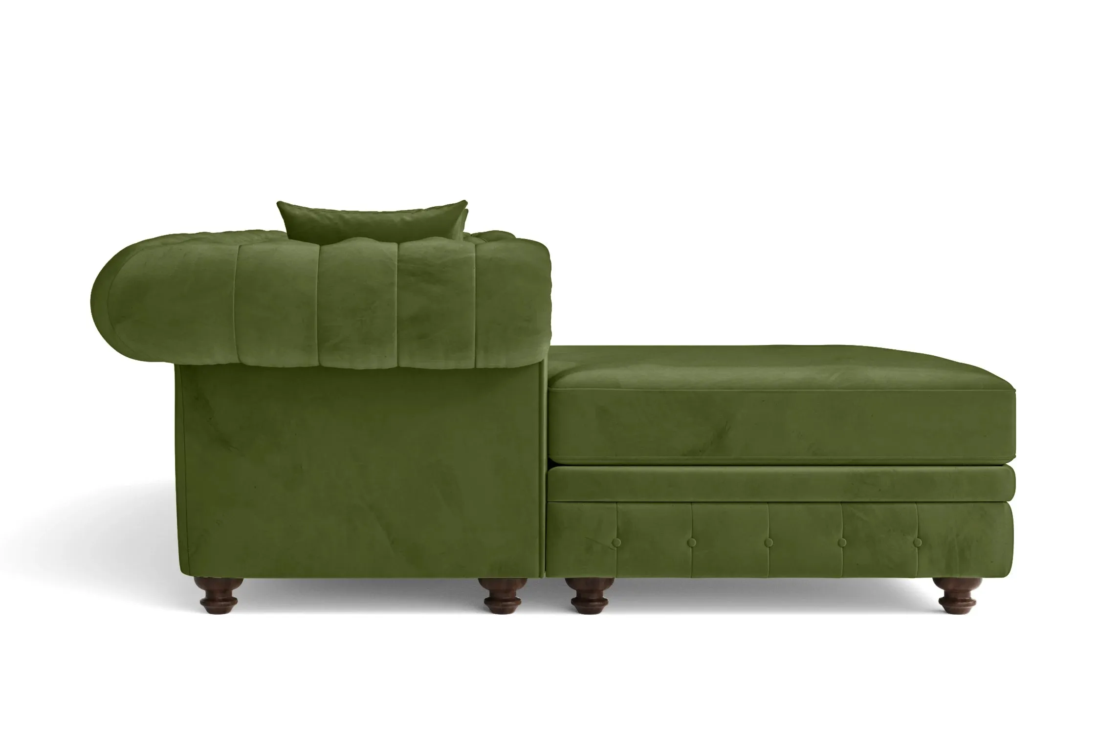 Pesaro 4 Seater Left Hand Facing Chaise Lounge Corner Sofa Lime Velvet