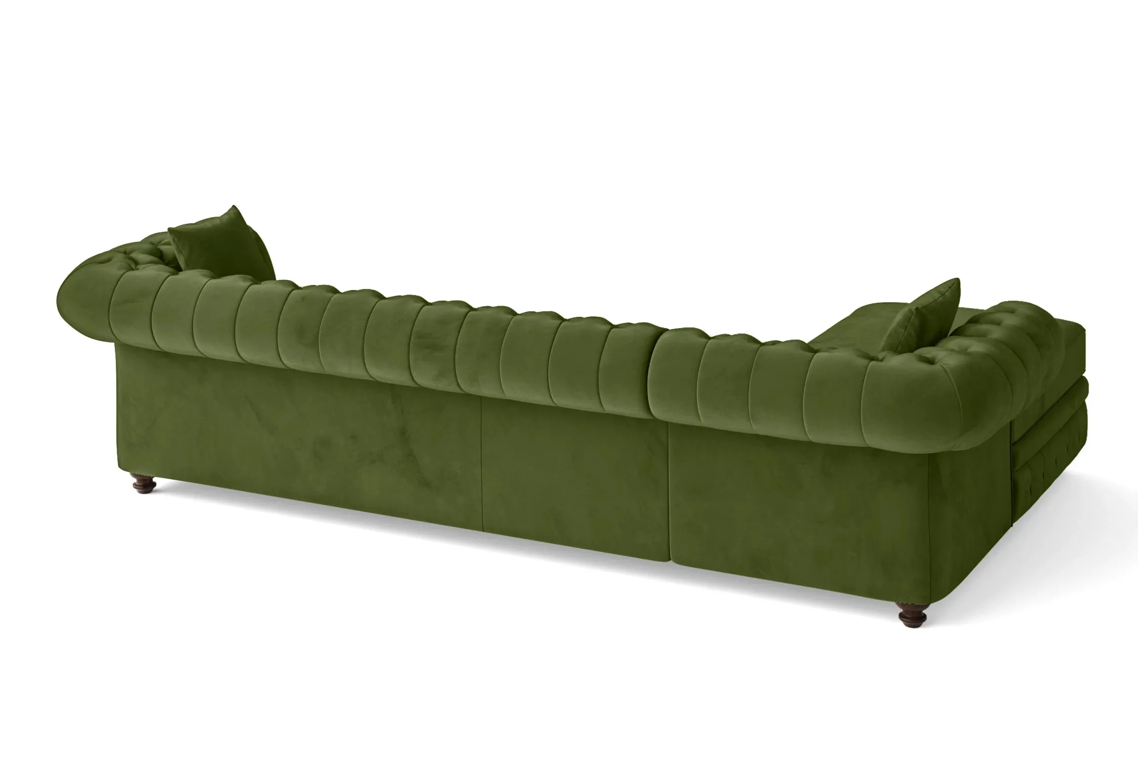 Pesaro 4 Seater Left Hand Facing Chaise Lounge Corner Sofa Lime Velvet