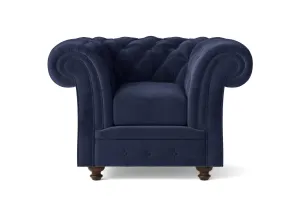 Pesaro Armchair Dark Blue Velvet