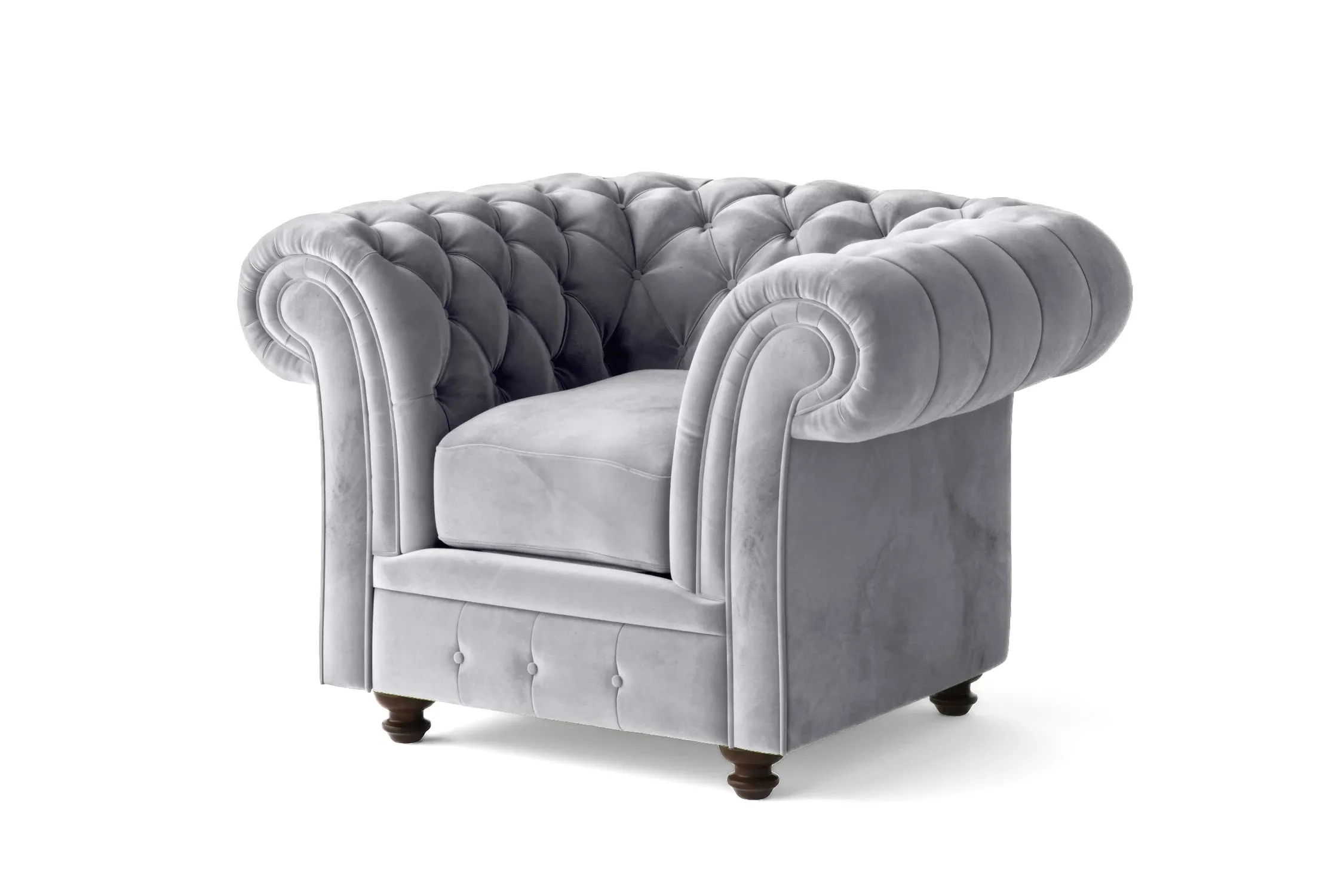 Pesaro Armchair Silver Velvet