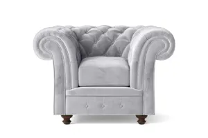 Pesaro Armchair Silver Velvet