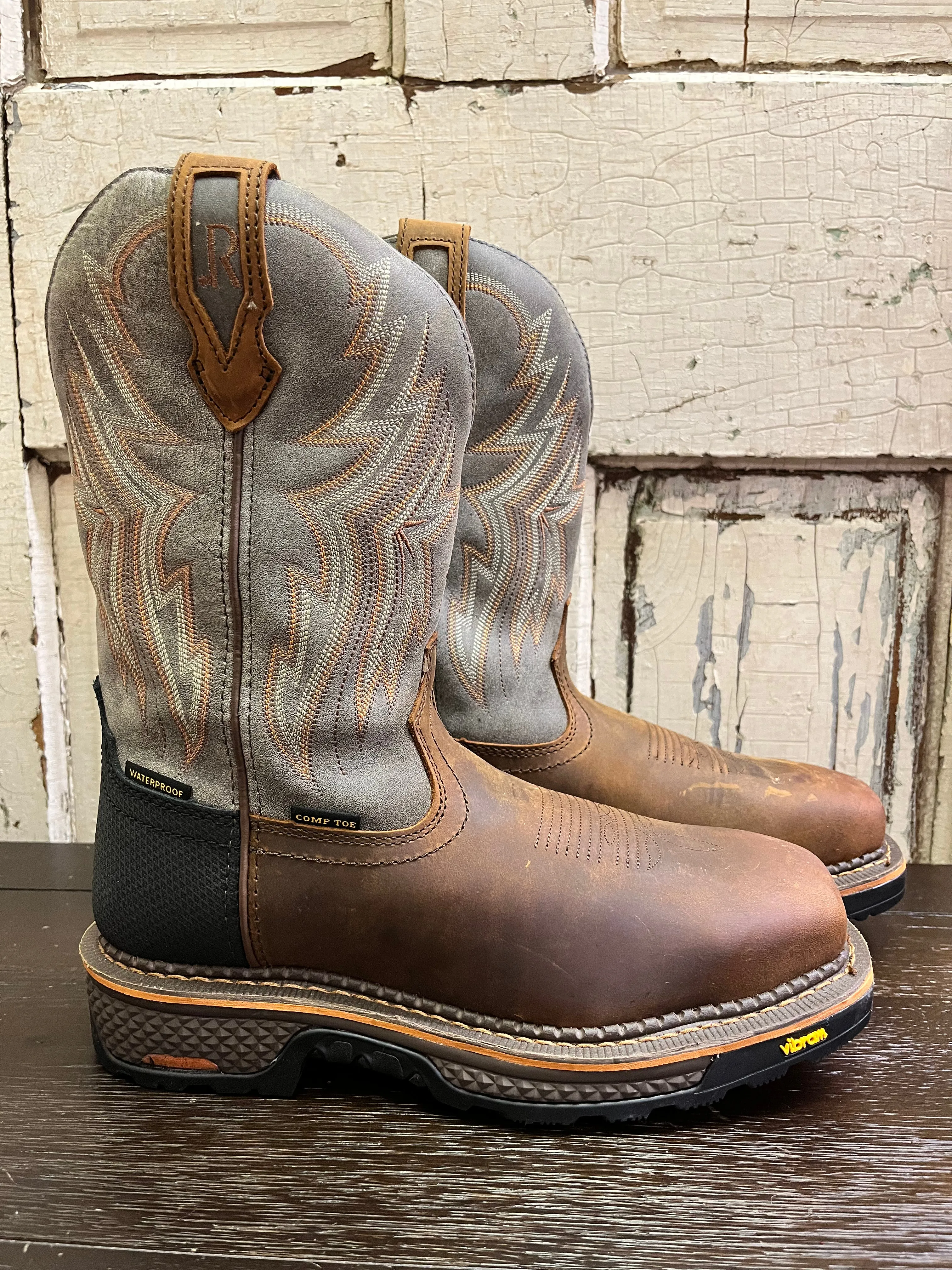 R. Watson Men's Hazel Bay/Smoke Grey Composite Toe Cowboy Work Boots RW1202CTWP
