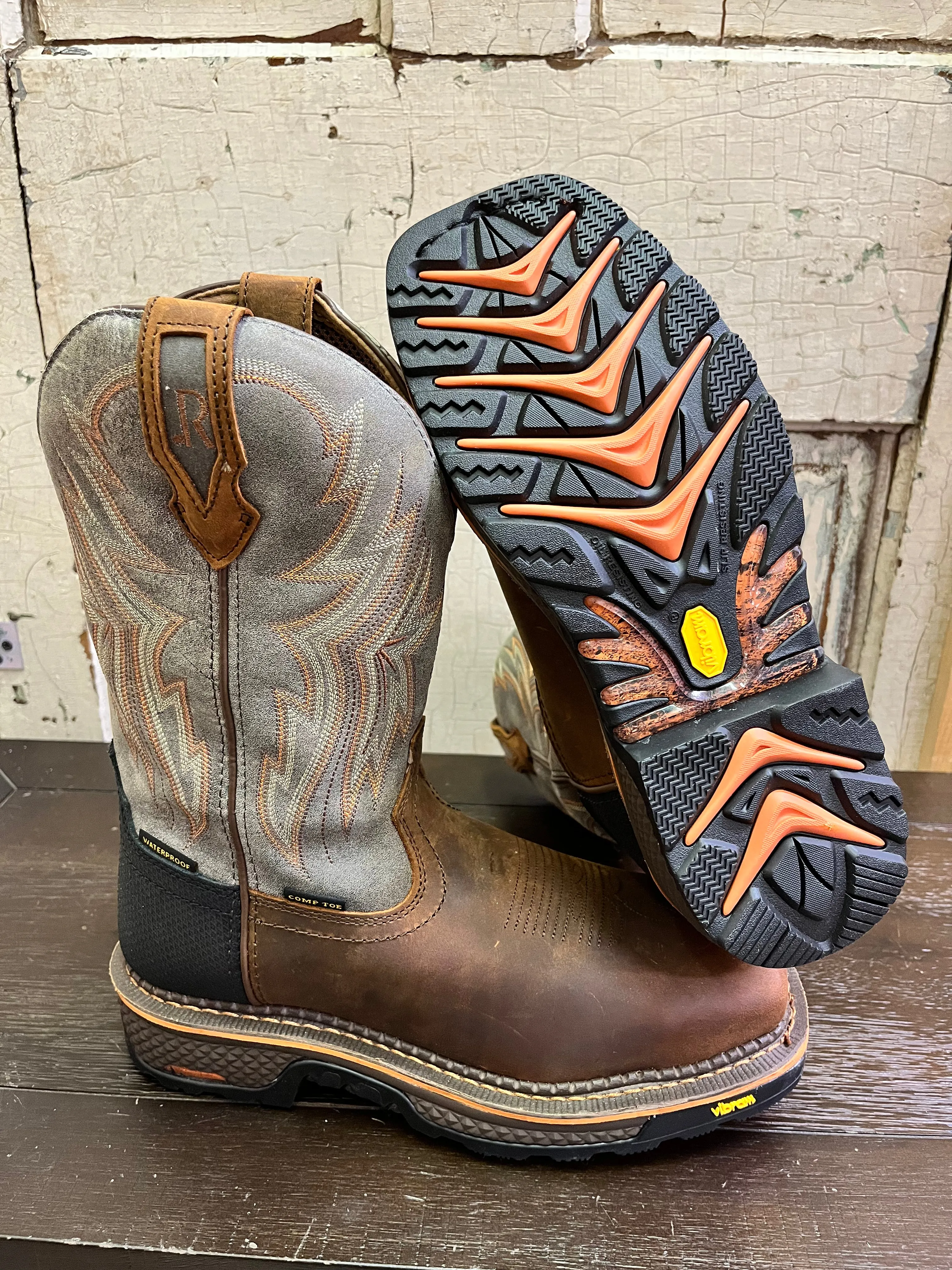 R. Watson Men's Hazel Bay/Smoke Grey Composite Toe Cowboy Work Boots RW1202CTWP