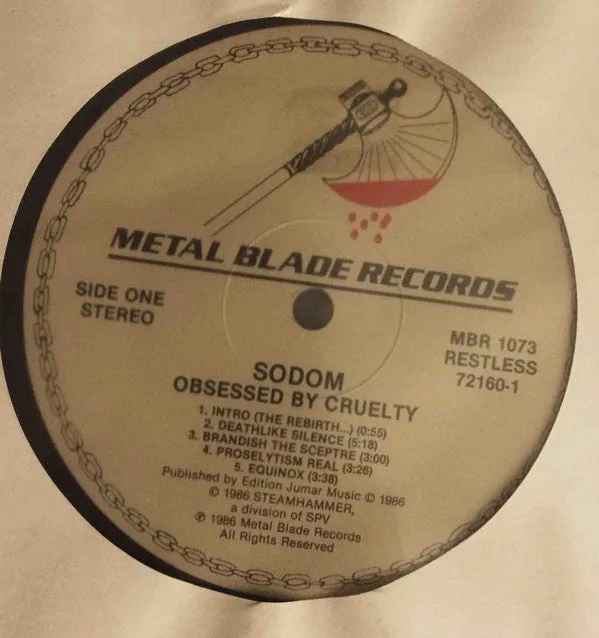 Sodom - Obsessed By Cruelty (LP, Album) (NM or M-)