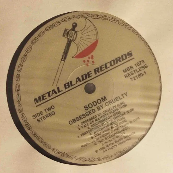 Sodom - Obsessed By Cruelty (LP, Album) (NM or M-)