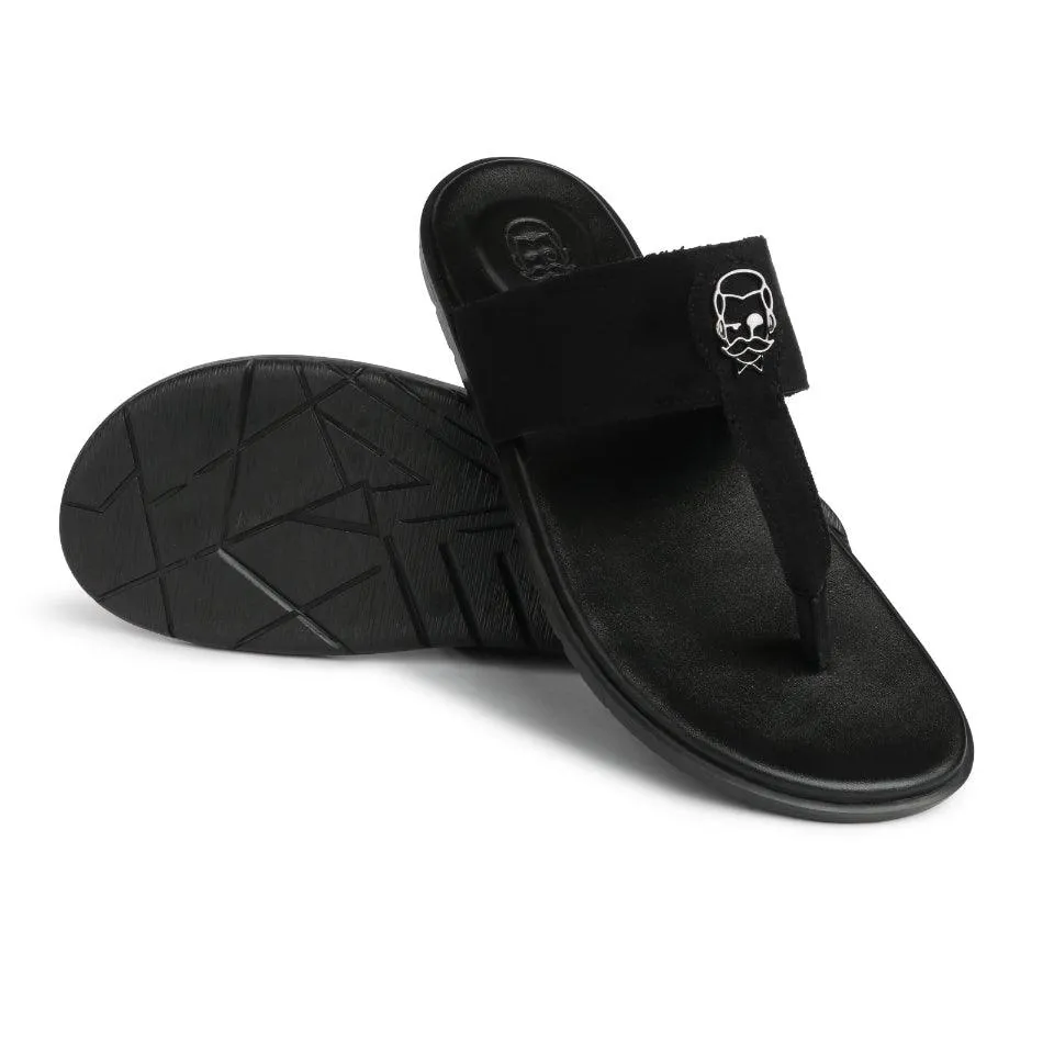 Soho  - Black Suede Signature Slippers