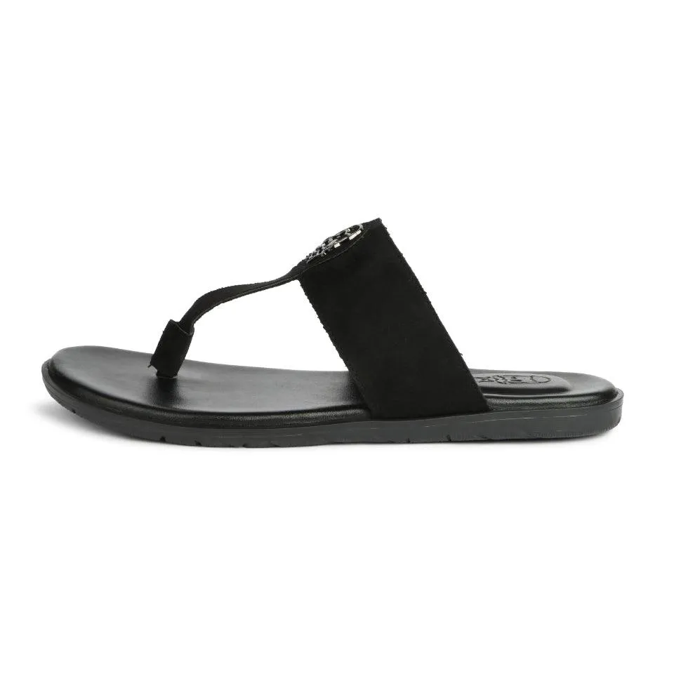 Soho  - Black Suede Signature Slippers