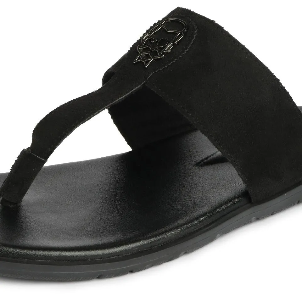 Soho  - Black Suede Signature Slippers