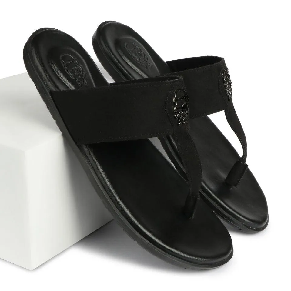 Soho  - Black Suede Signature Slippers