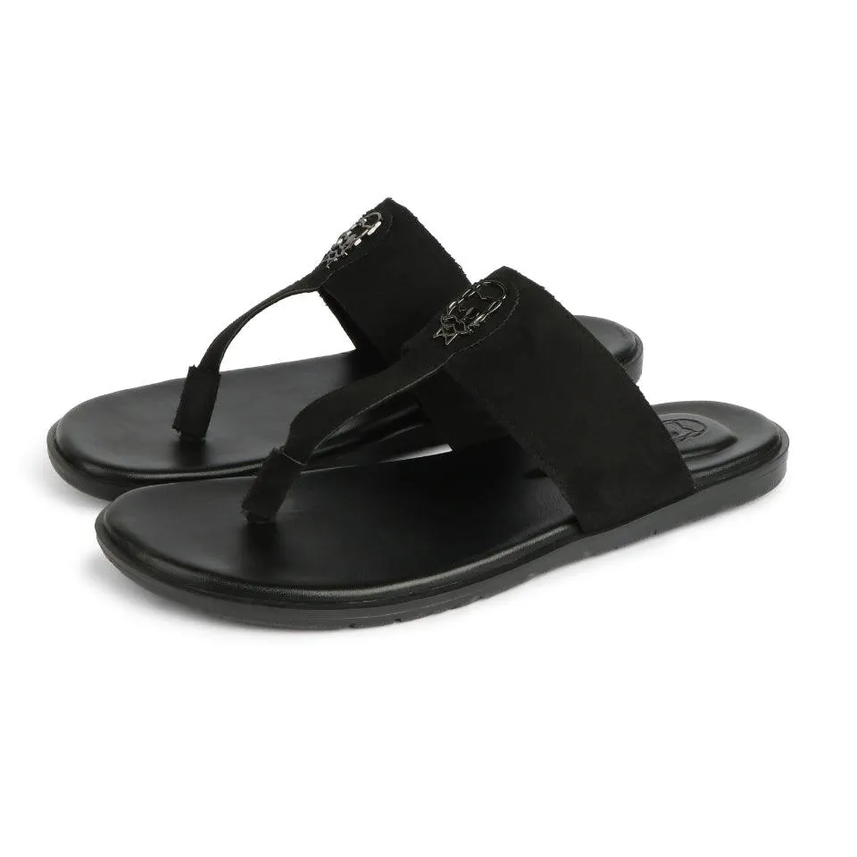 Soho  - Black Suede Signature Slippers
