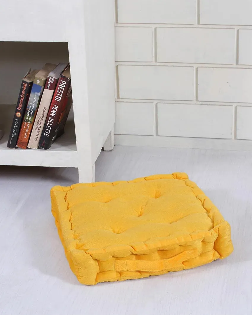 Solid Velvet Filled Floor Cushion | 16x16 inches