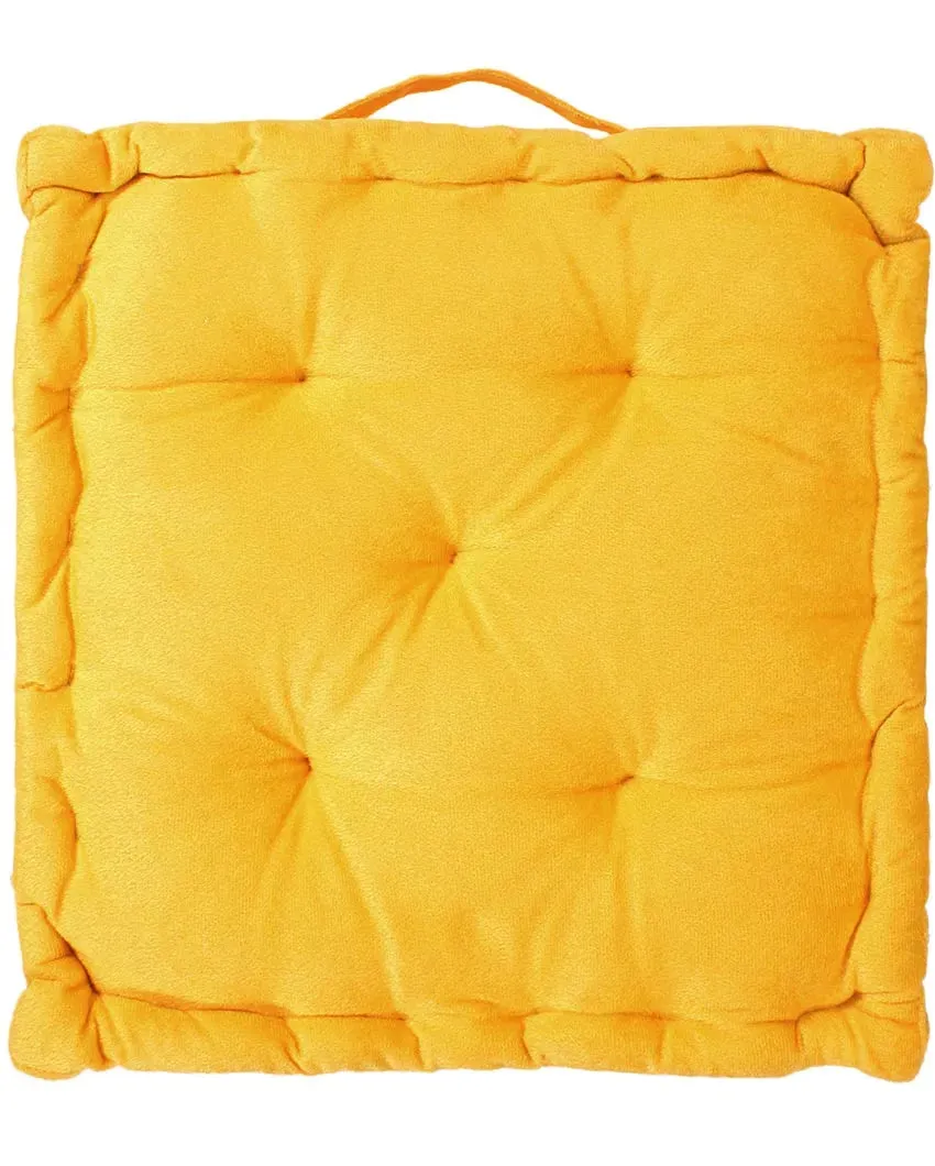 Solid Velvet Filled Floor Cushion | 16x16 inches