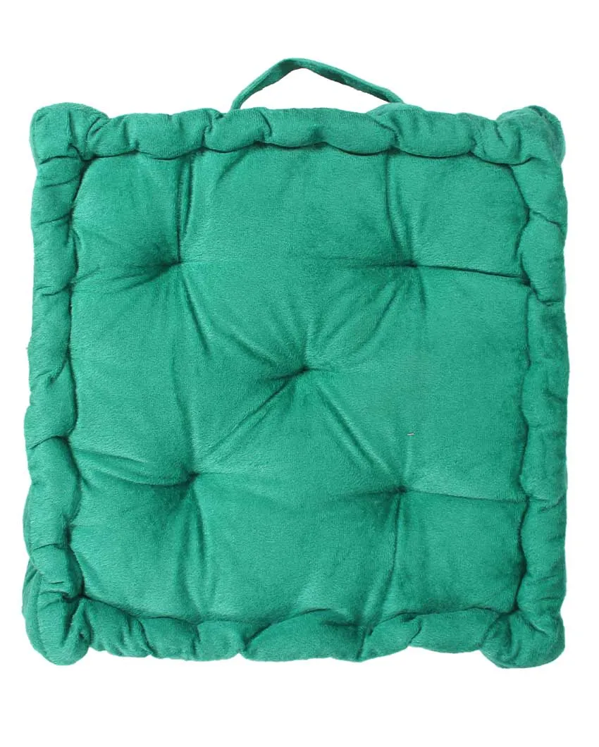 Solid Velvet Filled Floor Cushion | 16x16 inches