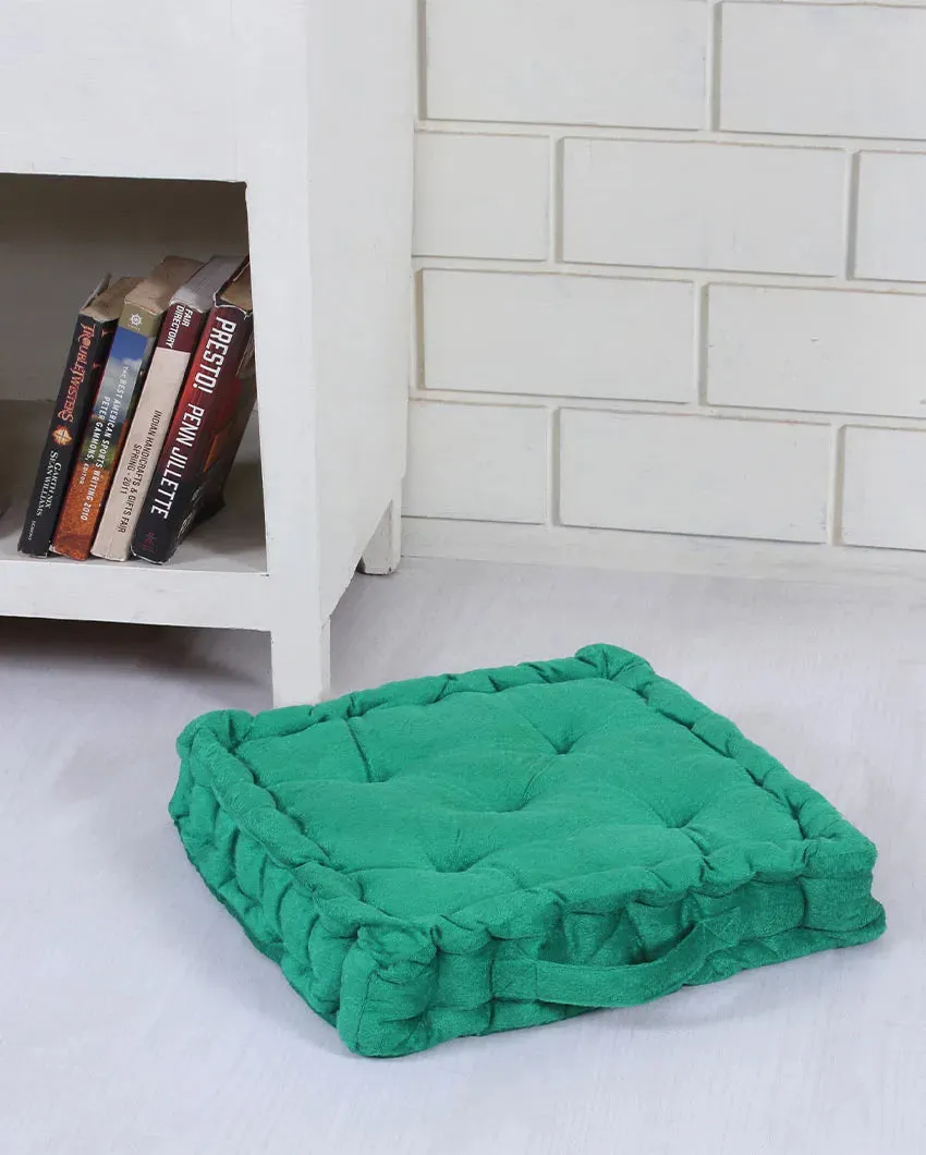 Solid Velvet Filled Floor Cushion | 16x16 inches