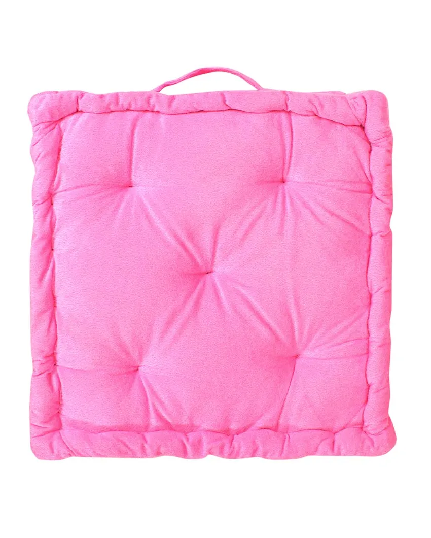 Solid Velvet Filled Floor Cushion | 16x16 inches