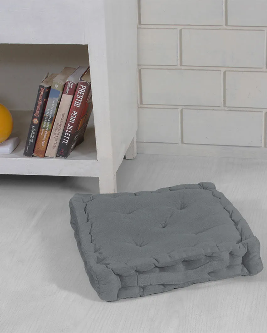 Solid Velvet Filled Floor Cushion | 16x16 inches