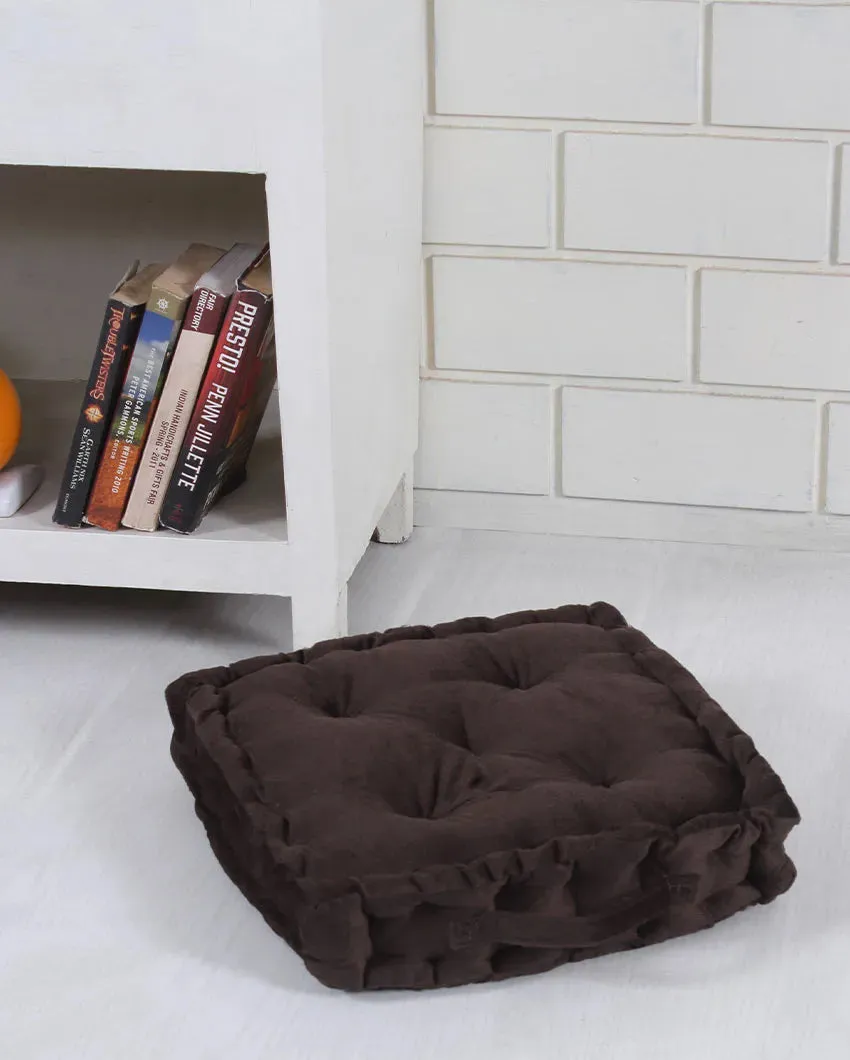 Solid Velvet Filled Floor Cushion | 16x16 inches